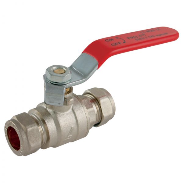 Pro-Comp Ball Valve - Red Lever Handle - 42mm OD - ABA